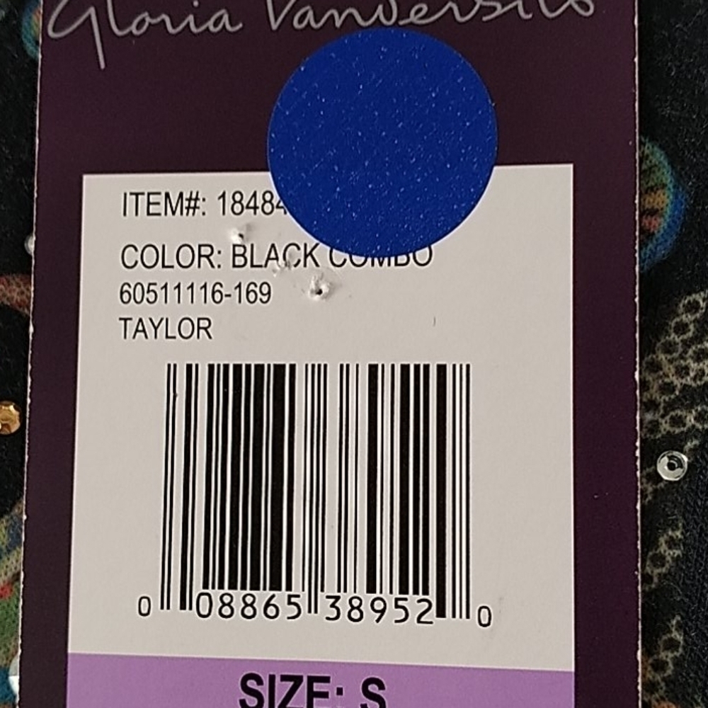 Gloria Vanderbilt, Black Paisley Top, Sz S - Picture 11 of 11